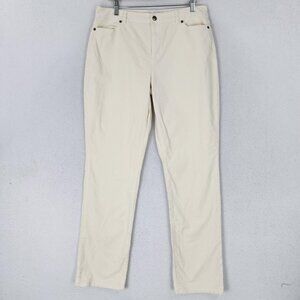 Coldwater Creek Pants Womens 10 Cream Corduroy Straight Leg Stretch Casual